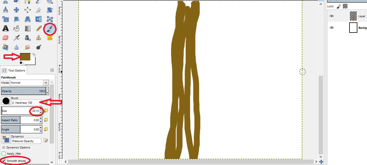 Drawing Smooth Lines In Gimp : How to draw a tree in gimp