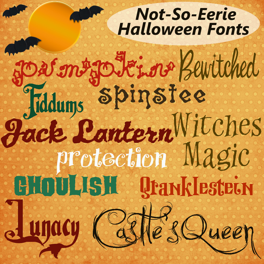 Not-So-Eerie Halloween Fonts - Digital Scrapbooking Kits for the