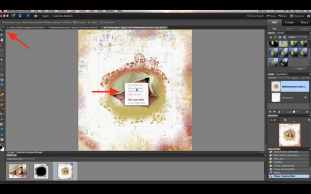 Use Clipping Masks in Elements Digital Scrapbooking Tutorials