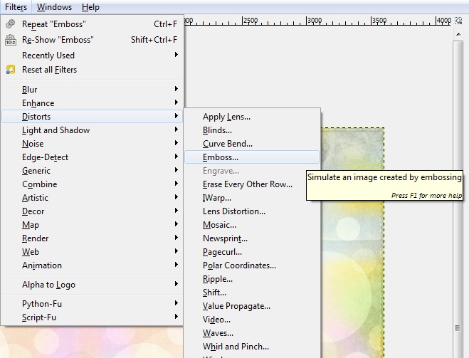 Adding Texture with the Emboss Tool in GIMP Digital Scrapbooking Kits
