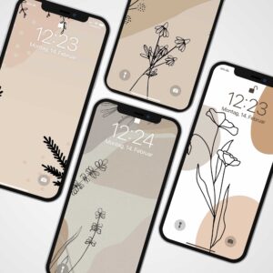 4 Boho Wildflower Wallpaper for your iPhone (Digital Download)