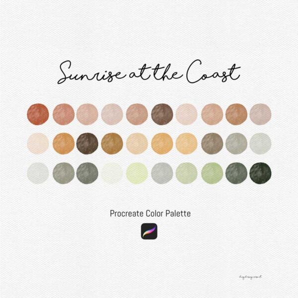 Sunrise at the Coast Procreate Color Palettes - Image 2