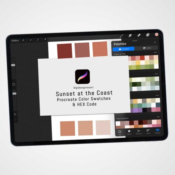 Sunset at the Coast Procreate Color Palettes