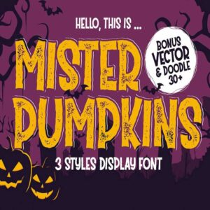 Mister Pumpkins Halloween Font With Bonus Vector