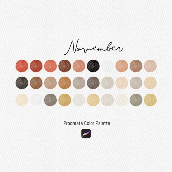"Autumn Whisper: November" - A Procreate Palette That Echoes the Serenity of Fall - Image 2