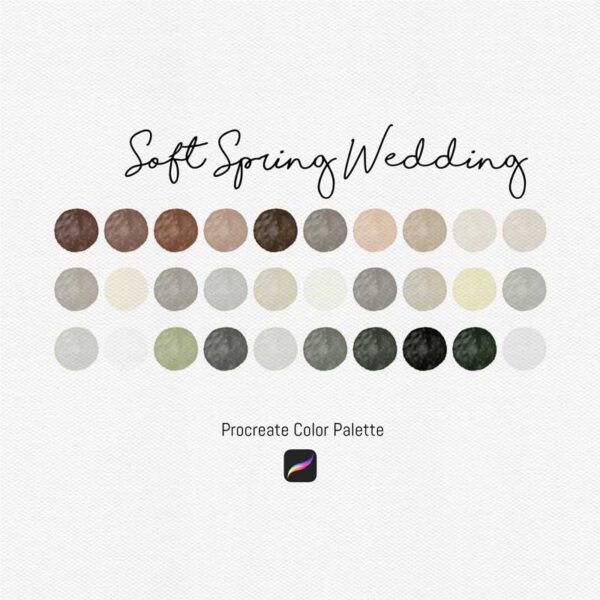 "Bridal Blossom: Soft Spring Wedding" - A Procreate Palette for Love-Inspired Creations - Image 2