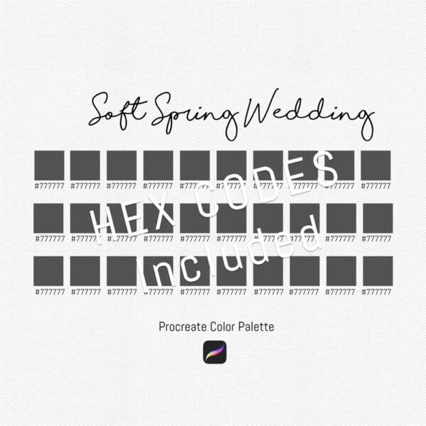 "Bridal Blossom: Soft Spring Wedding" - A Procreate Palette for Love-Inspired Creations - Image 3