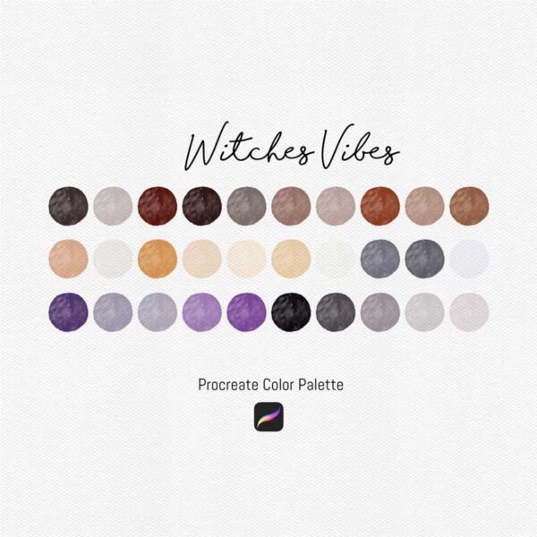 "Enchanted Shadows: Witches Vibes" - Cast a Spell with This Magical Procreate Palette - Image 2