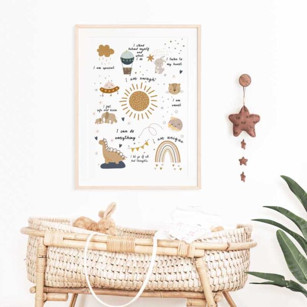 Kids' Affirmation Poster - "I Am" Nursery Decor | Digital Download | A4 and A3 - Image 3