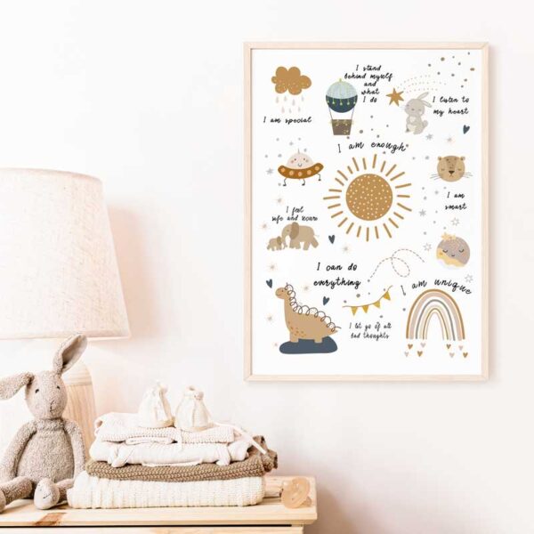 Kids' Affirmation Poster - "I Am" Nursery Decor | Digital Download | A4 and A3 - Image 4