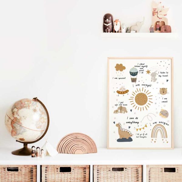 Kids' Affirmation Poster - "I Am" Nursery Decor | Digital Download | A4 and A3 - Image 2