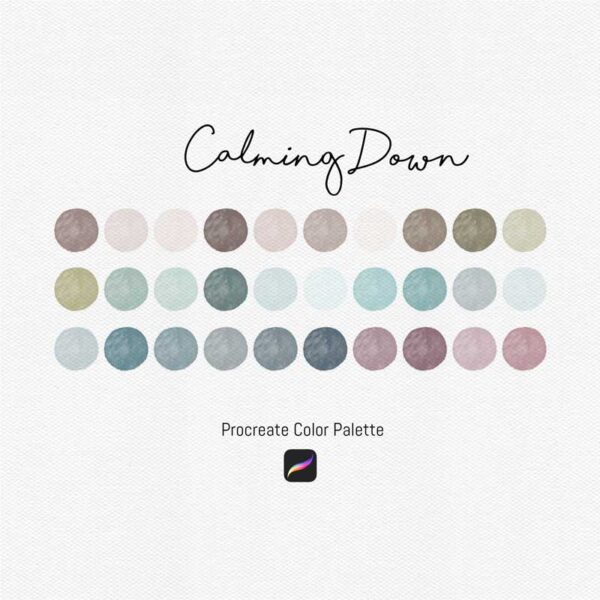 Tranquil Tones: Calming Down Procreate Color Palette - Image 2