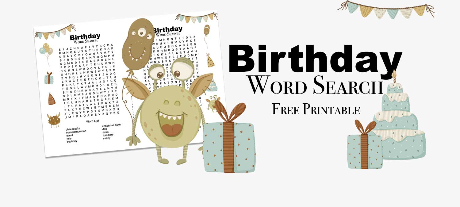 Birthday Word Search: Free Printable and Video Tutorial