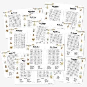 Birthday Word Search Bundle: 20 Fun Puzzles for Every Celebration!