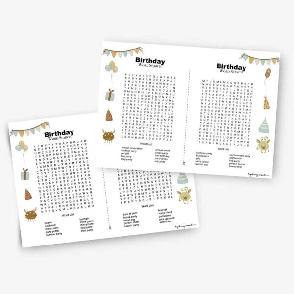 Birthday Word Search Bundle: 20 Fun Puzzles for Every Celebration! - Image 4