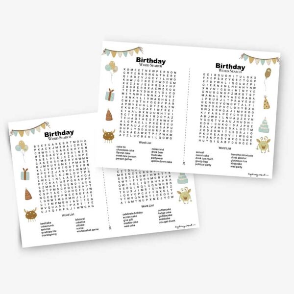 Birthday Word Search Bundle: 20 Fun Puzzles for Every Celebration! - Image 6