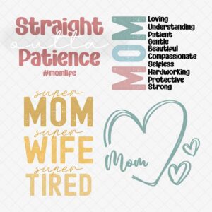 Mother's Day Craft Bundle: 4 SVG Cut Files for DIY Gifts and Decor