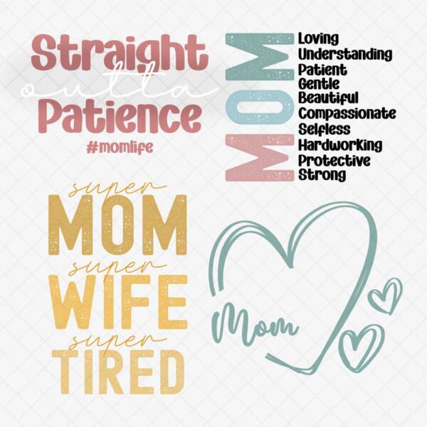 Mother's Day Craft Bundle: 4 SVG Cut Files for DIY Gifts and Decor