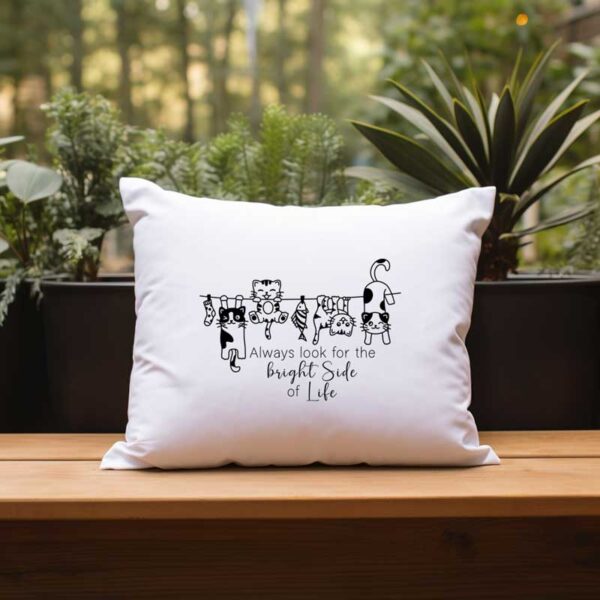 Always Look for the Bright Side of Life - Inspirational Quote SVG File with Cats on Clothesline - Image 4