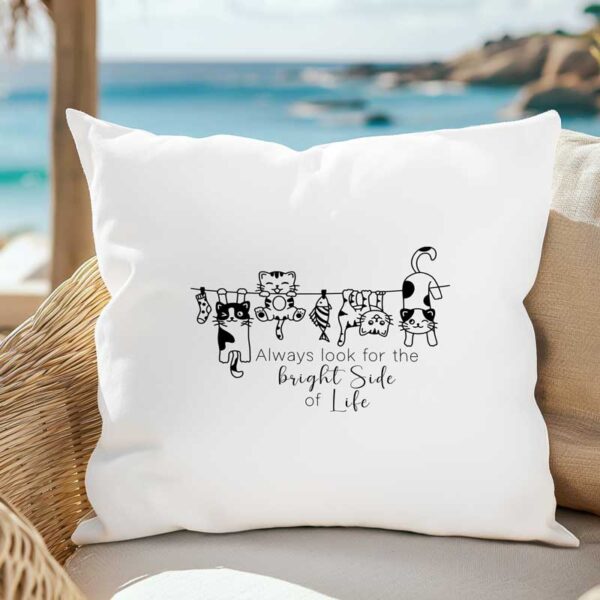 Always Look for the Bright Side of Life - Inspirational Quote SVG File with Cats on Clothesline - Image 3