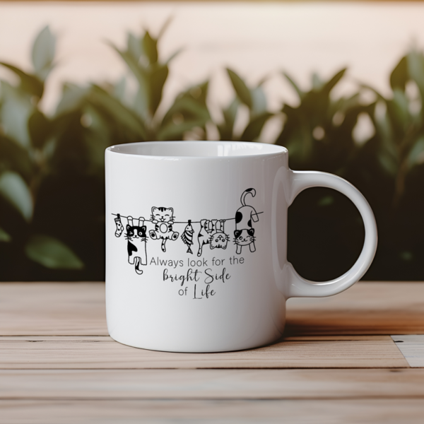 Always Look for the Bright Side of Life - Inspirational Quote SVG File with Cats on Clothesline - Image 5