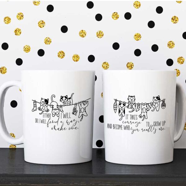 Motivational Quotes with Cat Illustrations SVG Bundle - 4 Inspirational Designs - Image 2