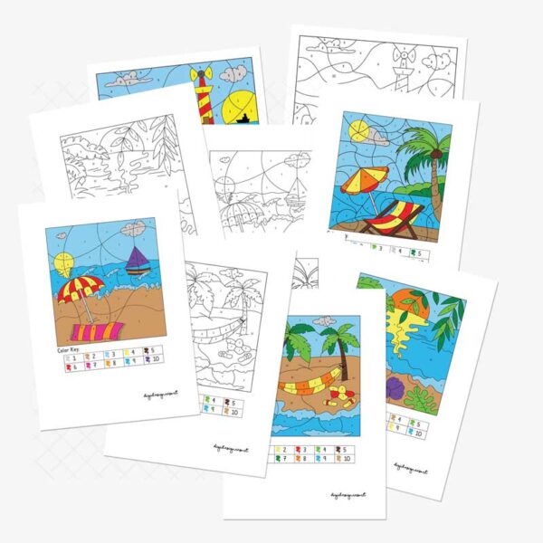 5 Summer Color by Numbers Pages