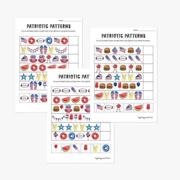 Patriotic Patterns Printable Games