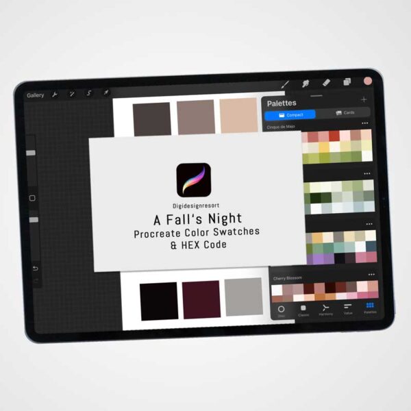 A Fall's Night Color Palette for Procreate and Graphic Design Programs