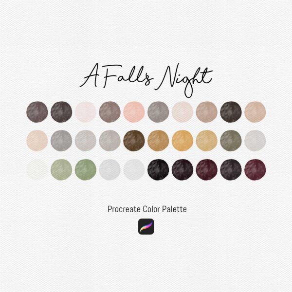 A Fall's Night Color Palette for Procreate and Graphic Design Programs - Image 2