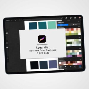 Aqua Mist Color Palette for Procreate and Graphic Design Programs