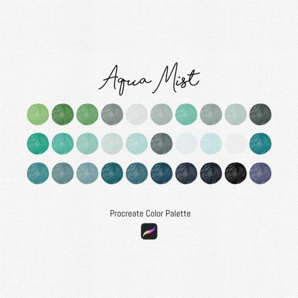 Aqua Mist Color Palette for Procreate and Graphic Design Programs - Image 2