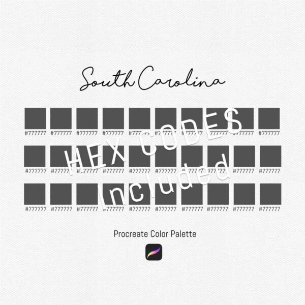 South Carolina Color Palette for Procreate & Graphic Design Programs - Image 3