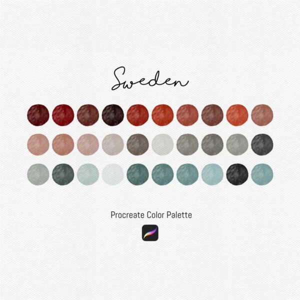 Sweden Color Palette for Procreate and Graphic Design Programs - Image 2