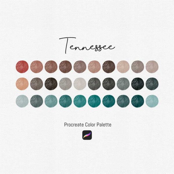 Tennessee Color Palette for Procreate and Graphic Design Programs - Image 2