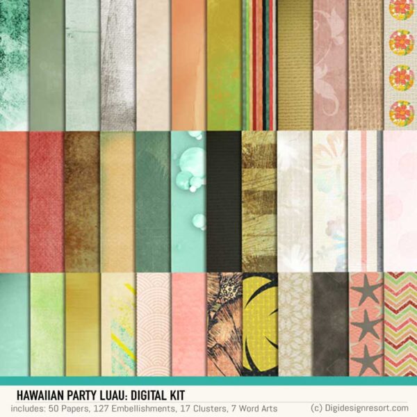 Digital Graphic Set Hawaiian Party Luau - Image 3