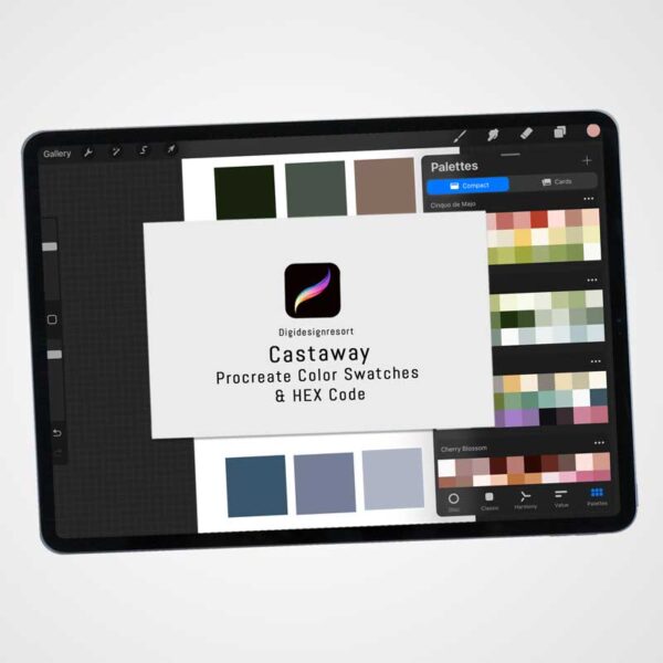 Castaway Color Palette for Procreate and Graphic Design