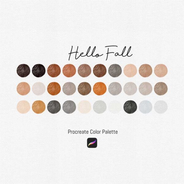 Hello Fall Color Palette for Procreate and Graphic Design - Image 2