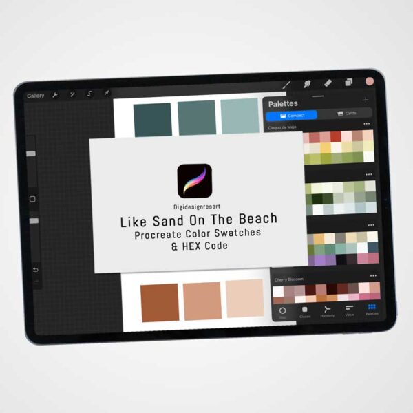 Like Sand on the Beach Color Palette for Procreate and Graphic Design