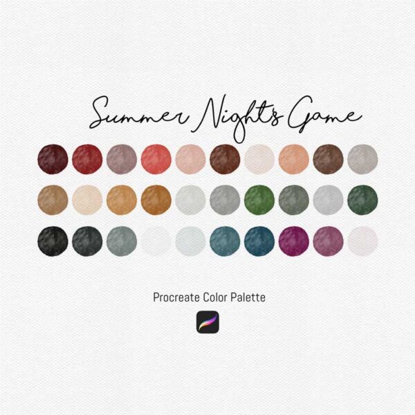 Summer Night's Game Color Palette for Procreate and Graphic Design - Image 2