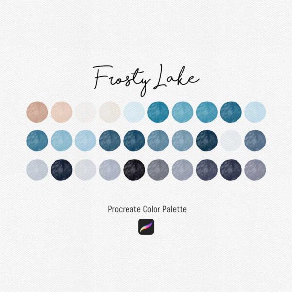 Frosty Lake Color Palette - 30 Chilling Hues for Procreate & Graphic Design Programs - Image 2