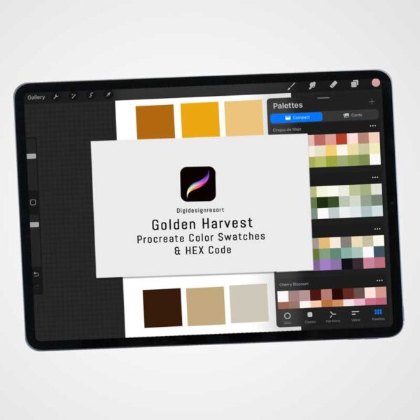 Golden Harvest Color Palette - 30 Warm Autumnal Shades for Procreate & Graphic Design Programs