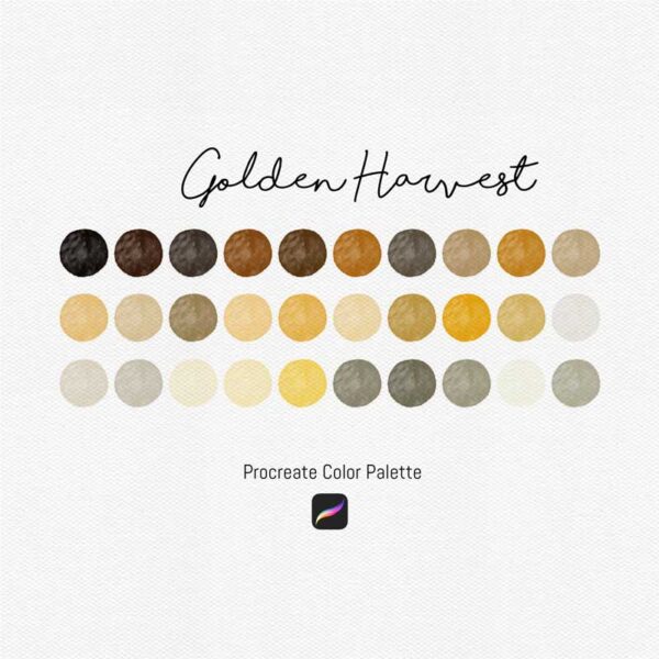 Golden Harvest Color Palette - 30 Warm Autumnal Shades for Procreate & Graphic Design Programs - Image 2