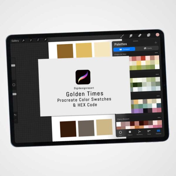 Golden Times Color Palette - 30 Timeless Shades for Procreate & Graphic Design Programs