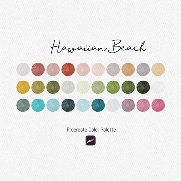 Hawaiian Beach Color Palette - 30 Tropical Hues for Procreate & Graphic Design Programs - Image 2
