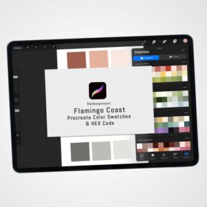 Flamingo Coast Color Palette - 30 Coastal-Inspired Shades for Procreate & Graphic Design Programs