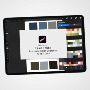 Lake Tahoe Color Palette - 30 Serene Shades for Procreate & Graphic Design Programs