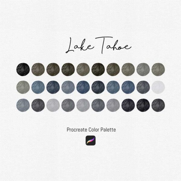 Lake Tahoe Color Palette - 30 Serene Shades for Procreate & Graphic Design Programs - Image 2