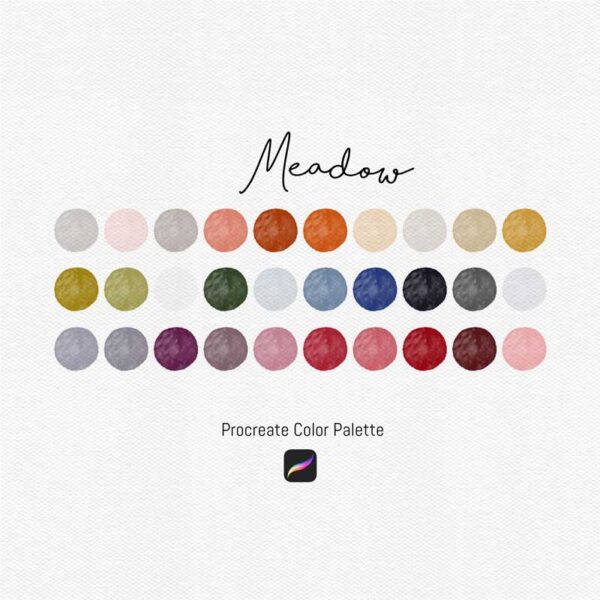 Meadow Color Palette - 30 Soothing Shades for Procreate & Graphic Design Programs - Image 2