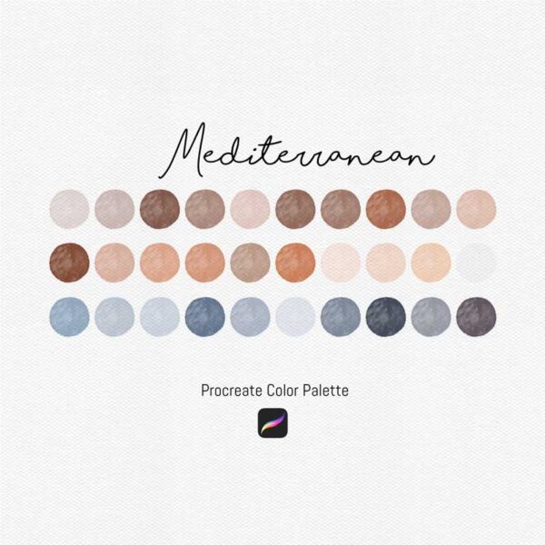 Mediterranean Color Palette - 30 Warm Coastal Shades for Procreate & Graphic Design Programs - Image 2